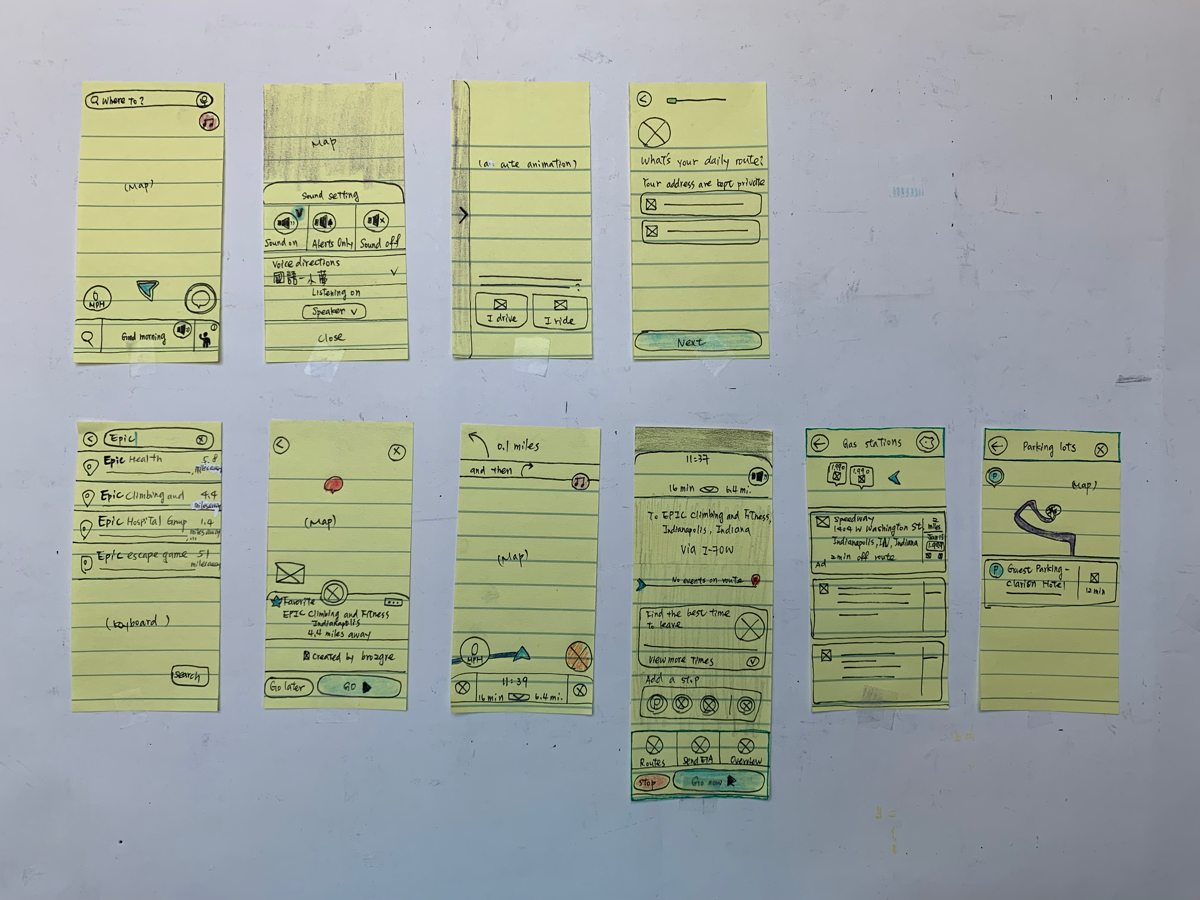 Deconstructing the screens used in the Waze app