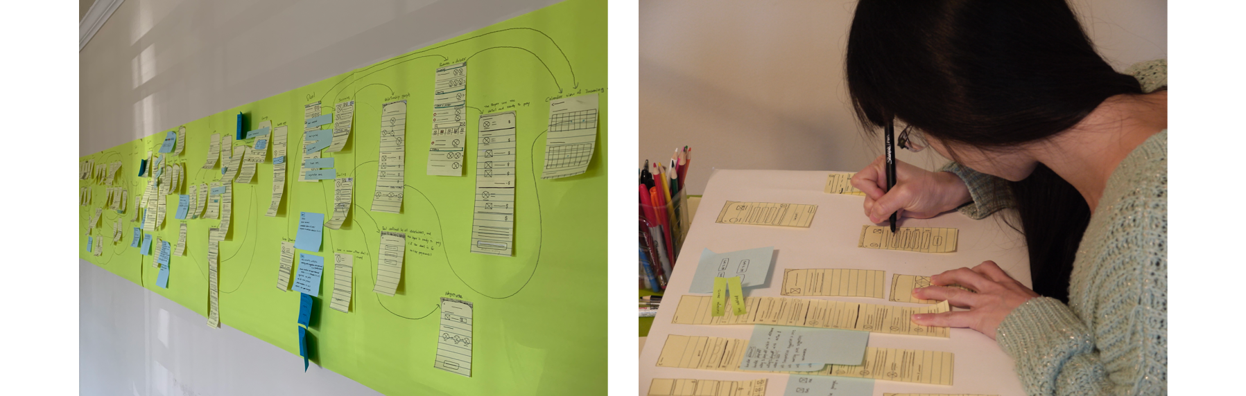 the interaction design started from the key screens and connect them together